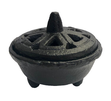 Small Cast Iron Cauldron with Lid - Click Image to Close